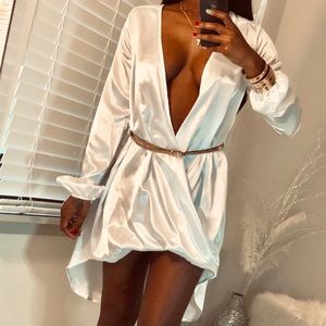 So Much Cleavage Satin Dress